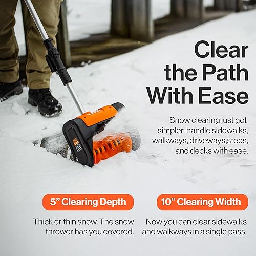 Miniatura 6 de SuperHandy Pala eléctrica para quitanieves 4 Ah CC 20 V, diseño actualizado, recargable inalámbrica, ligera de 10 pulgadas de ancho de 5 pulgadas de