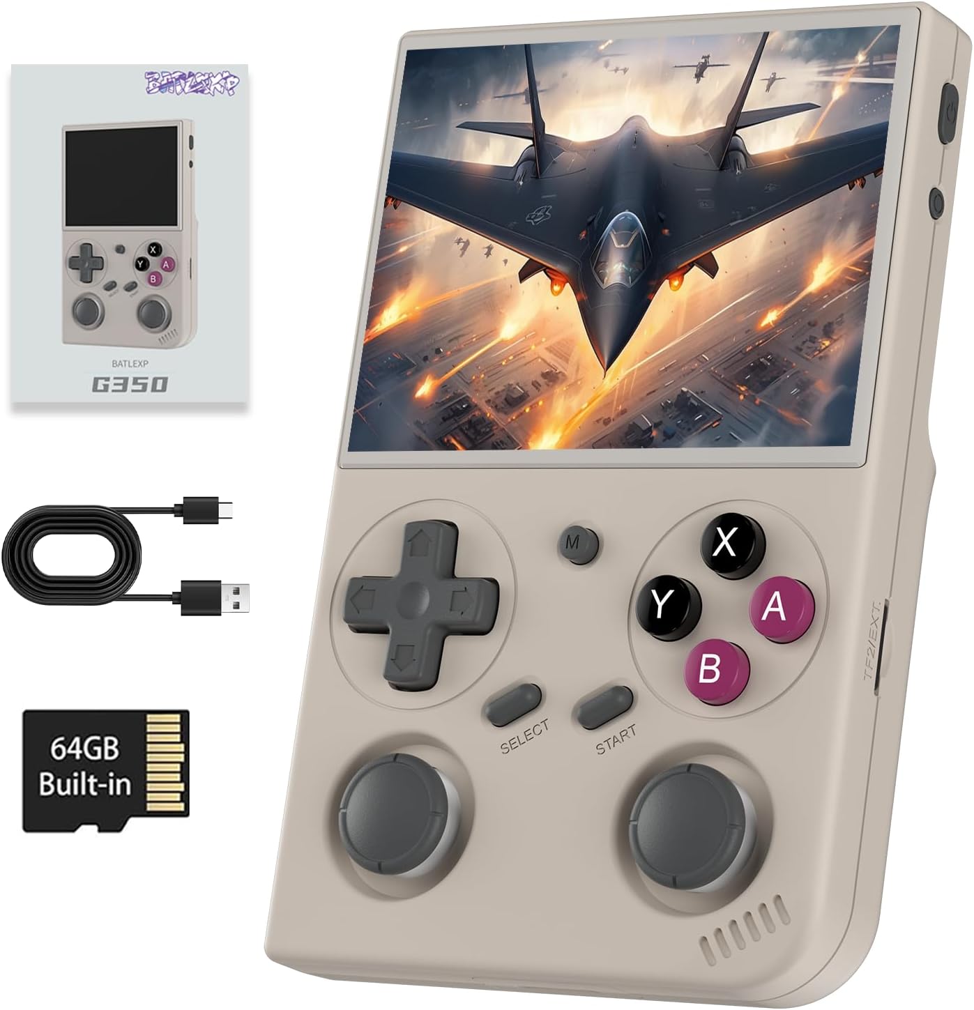 G350 Retro Gaming Console Handheld Game Console Retro Gaming Console Handheld Video Games 3.5" IPS Screen Android 11 and Linux System