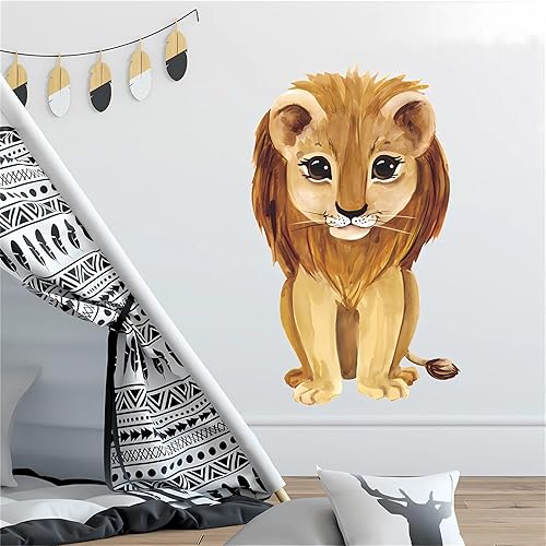 Miniatura 3 de Calcomanías de pared de cachorro de león, calcomanías de pared de animales de dibujos animados de sacinora removibles para niños, bebé, habitación