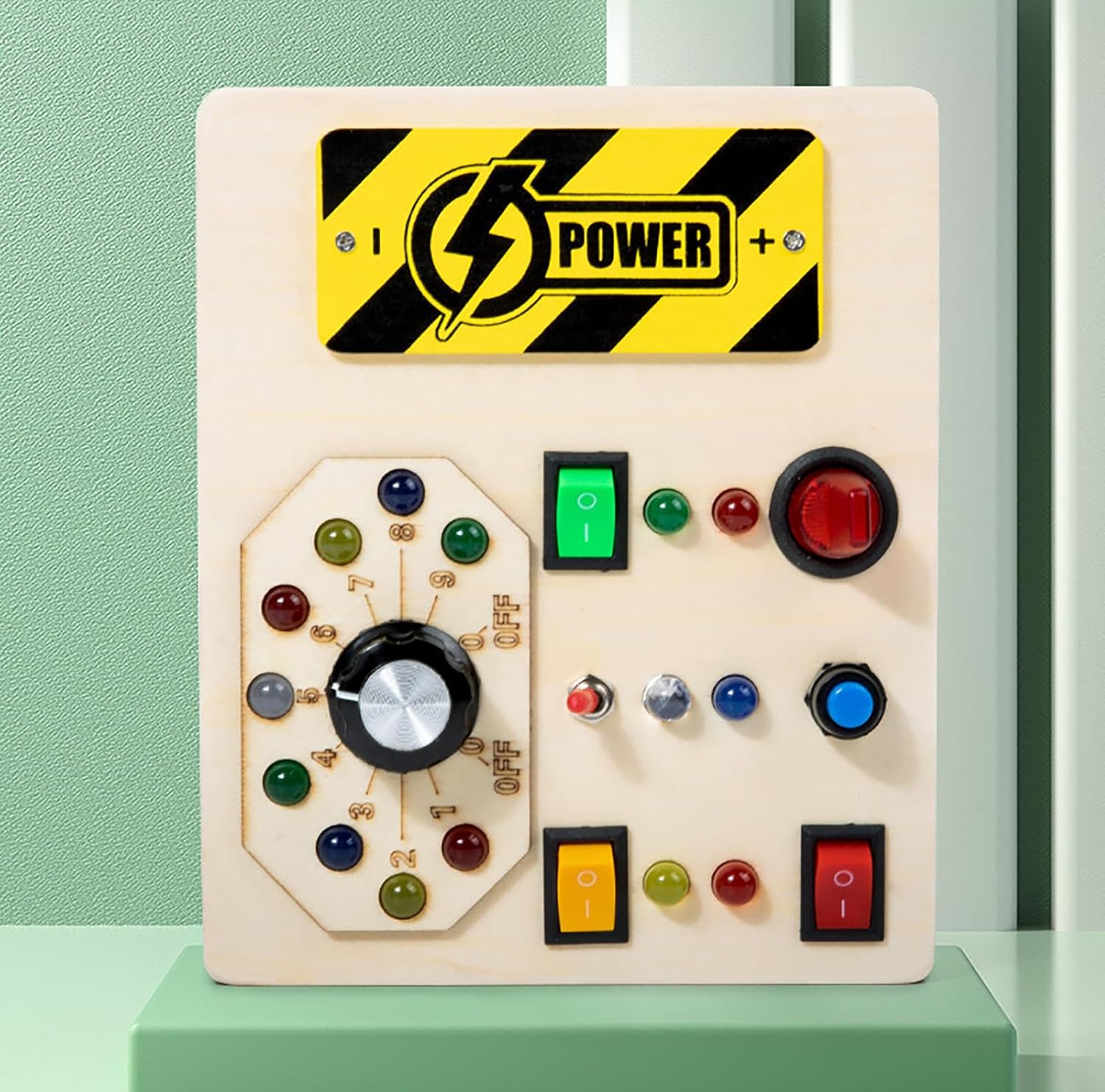 Montessori Toddler Busy Board Montessori Toy Baby Wooden Sensory Board with Switches Sensory Toys Switch Toys Travel Toys Kids Gifts for Birthday Christmas (Note Style)