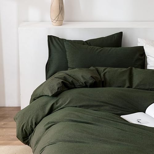 Miniatura 6 de TIPTOE BEAR Juego de funda de edredón tamaño King, 100% algodón lavado, 3 piezas, suave, cómodo, transpirable, elegante, ropa de cama, 1 funda de