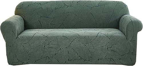 Funda de sofá de jacquard elástica, funda de sofá suave de 1 pieza, lavable, protector de muebles con espumas antideslizantes para perros, niños y