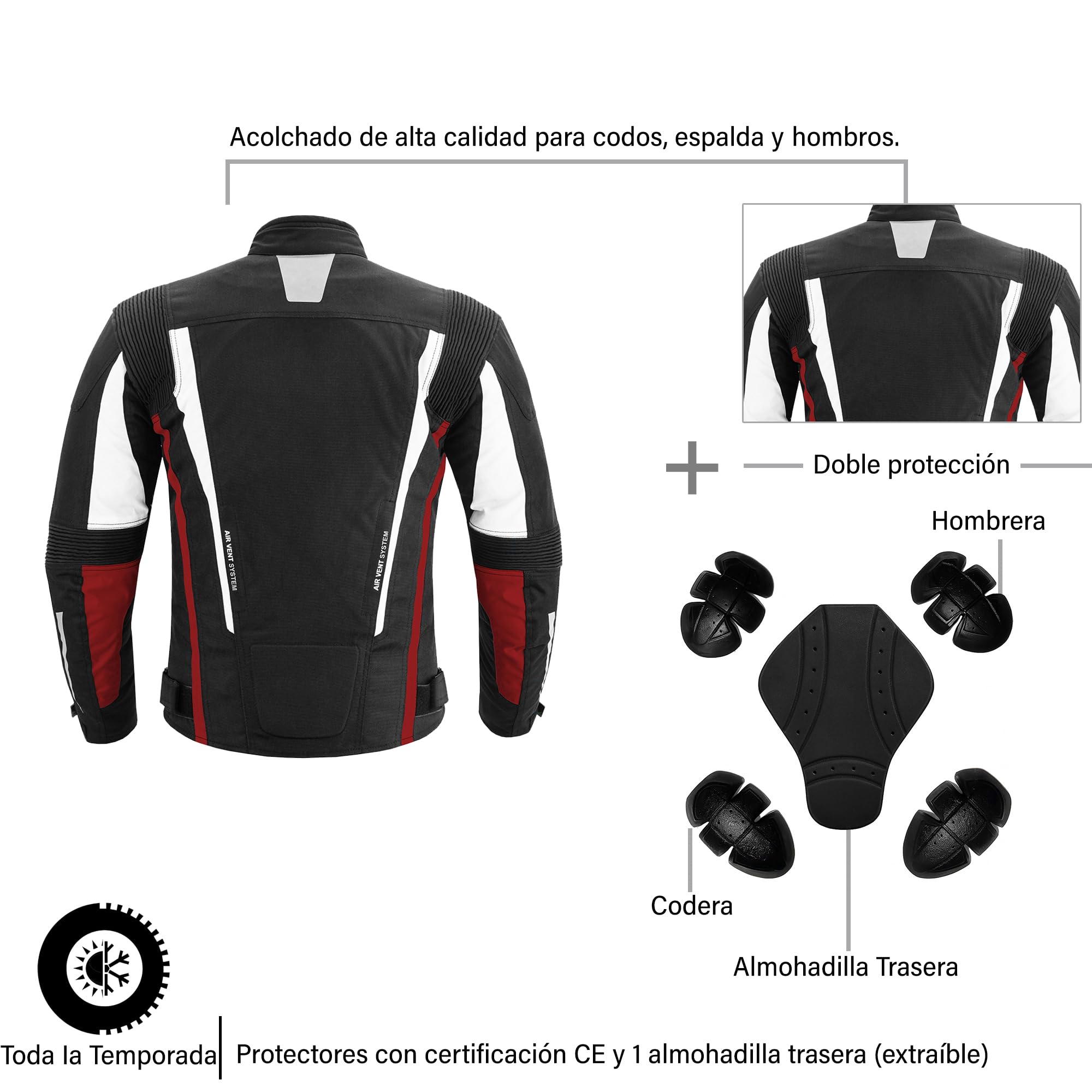 Chaqueta de Moto para Hombre, Impermeable, Blindada, para Moto, Invierno, Verano, Textil, Cordura, Chaqueta de Carreras, Aprobada CE (EN 17092-4)
