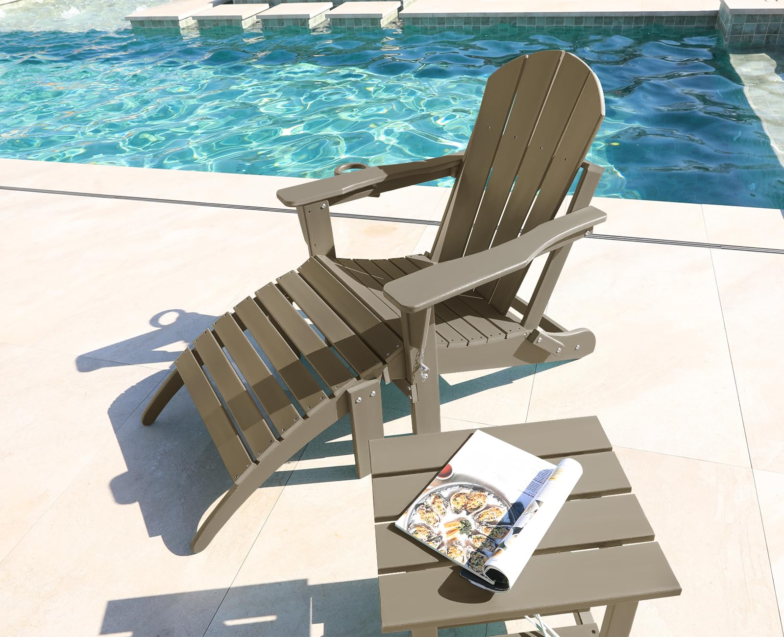 resin adirondack chairs with footrest