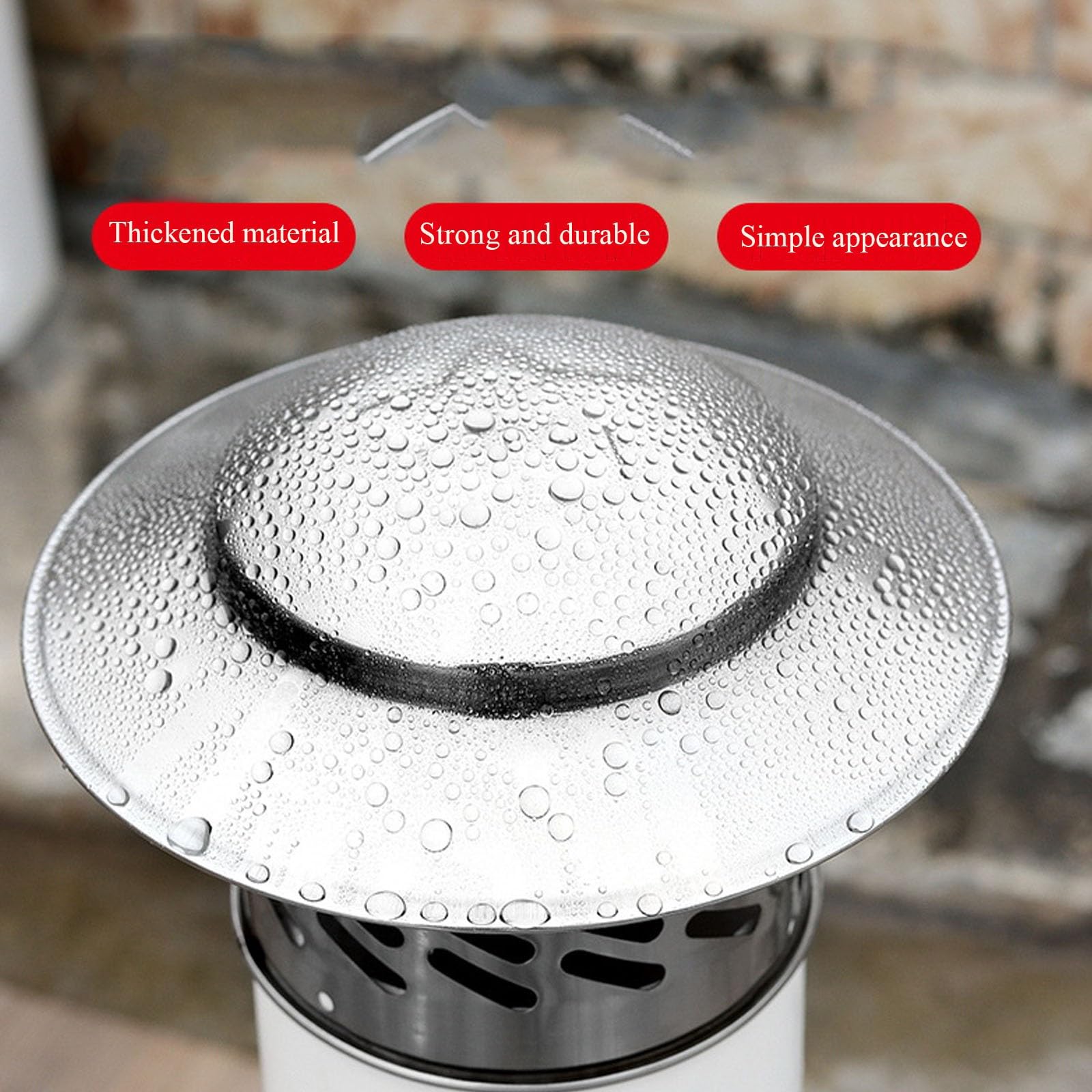 Comignolo Rotondo，Comignolo Antivento e Antipioggia per Camino，Realizzato in Acciaio Inossidabile 304 Resistente al Freddo e alle Alte Temperature(20cm/7.8in)