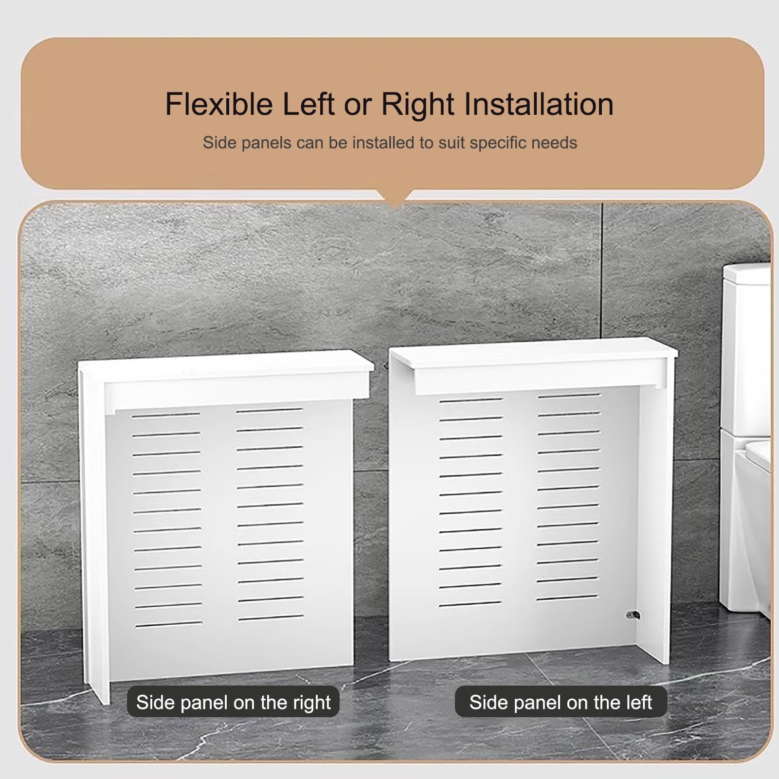 Generico Copritermosifone Bianco Moderno, mobiletto riscaldante con persiana per Soggiorno, Camera da Letto e corridoio, Elegante Soluzione di archiviazione (31,5"x31,5"x6") - Home Decor Upgrade