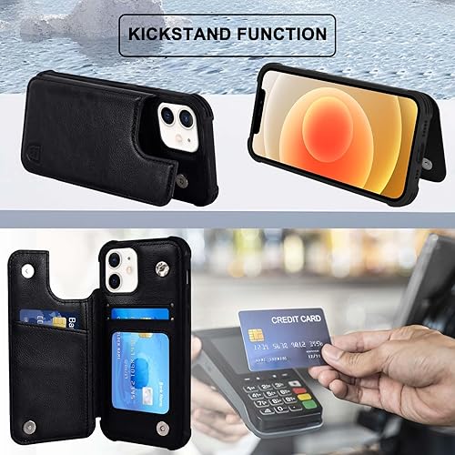 Miniatura 5 de VANAVAGY Funda tipo cartera para iPhone 11 para mujeres y hombres, con bloqueo RFID, de piel sintética, con tapa para teléfono, se adapta a soporte