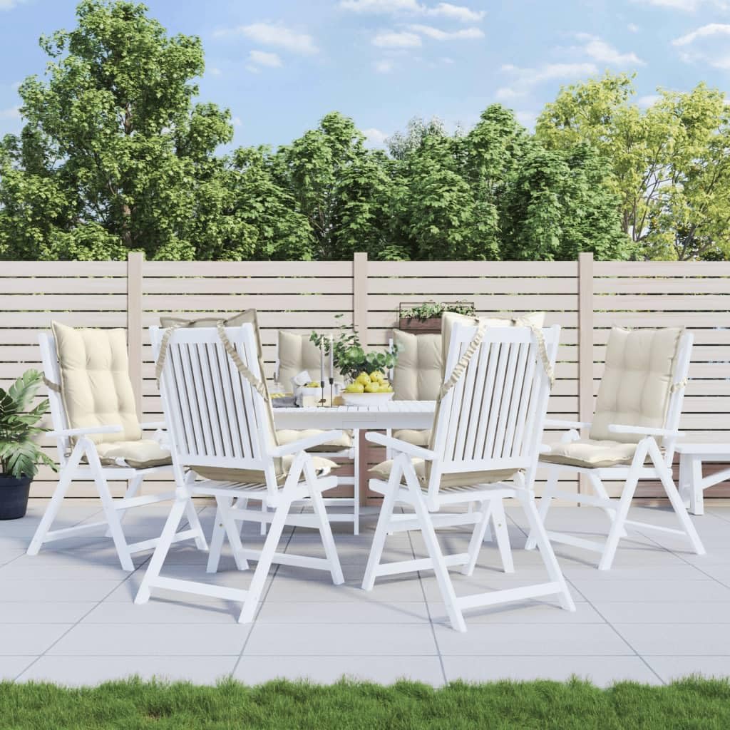 Anthracite Highback Chair Cushion Set of 6 with Modern Design and Breathable Oxford Fabric for Indoor and Outdoor Seating