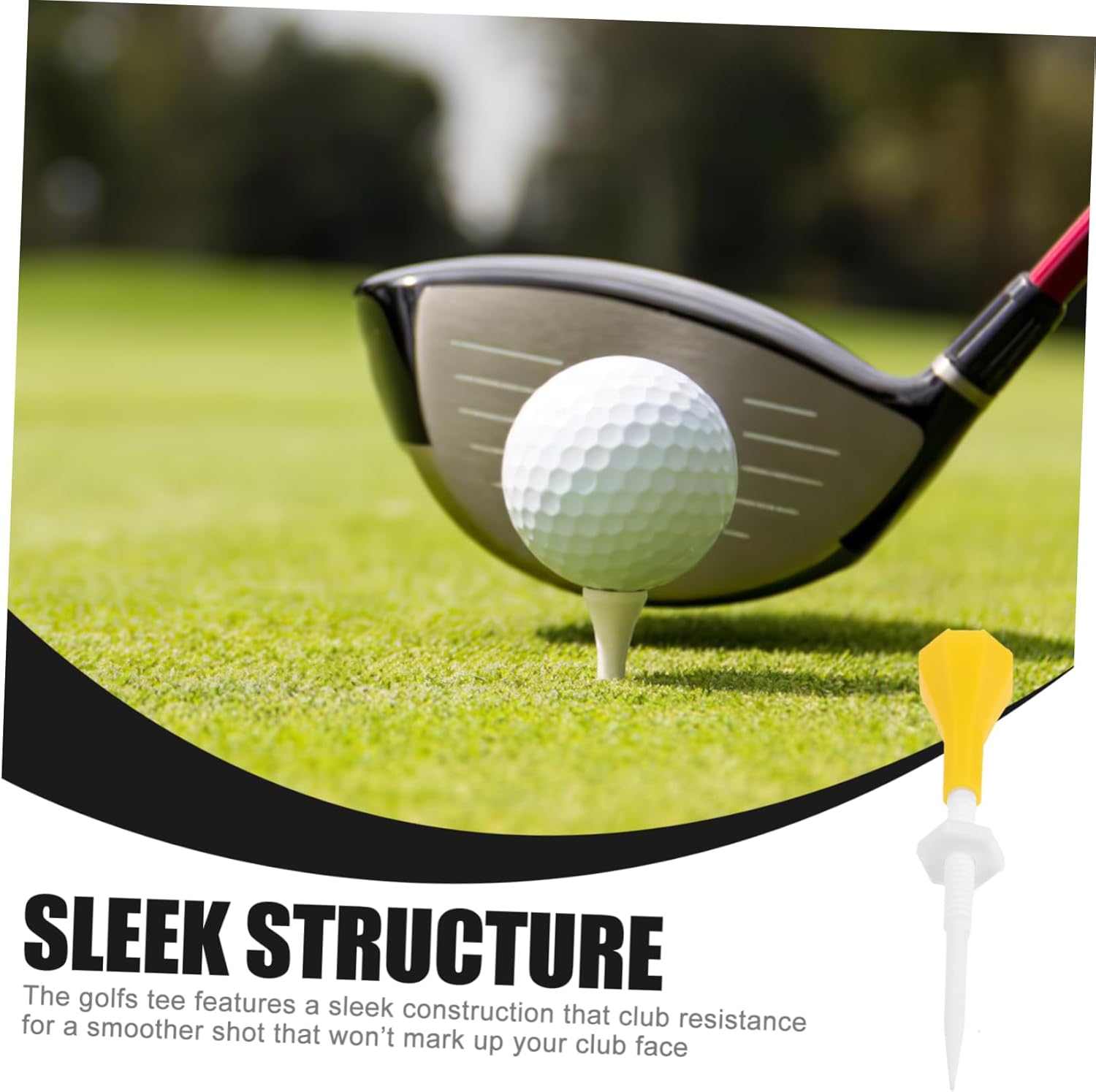 BESPORTBLE Golf Rubber Sleeve Tee Adjustable Limit Plastic Tee Golf Tee Ball Holder Golf Tee (Yellow) Foam