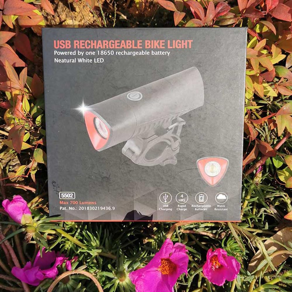 Lampe de vélo Rechargeable USB, Lampe de Nuit avec feu arrière, Ensemble phares pour VTT et Accessoires de vélo