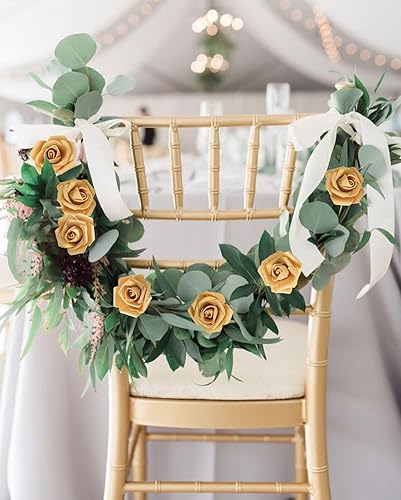 Miniatura 5 de INSUNSIX Rosas de espuma, 200 cabezas de rosas de 1.97 pulgadas, rosas artificiales para manualidades, centros de mesa de boda, arreglos de