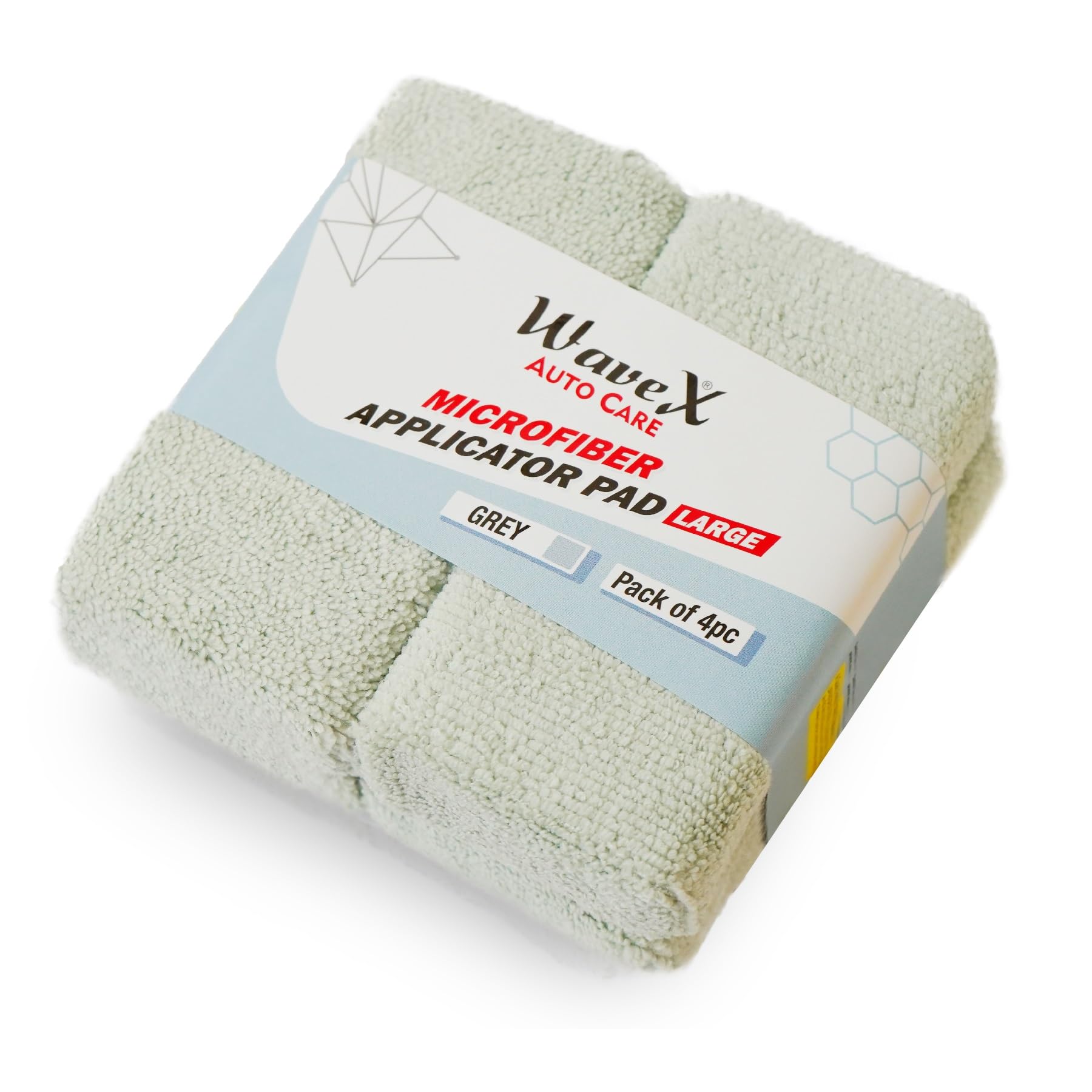 Wavex Microfiber Applicator Sponge for Car Polish | Ceramic Coating, Waxes, Polishes, Dressers & More - (4 pc)