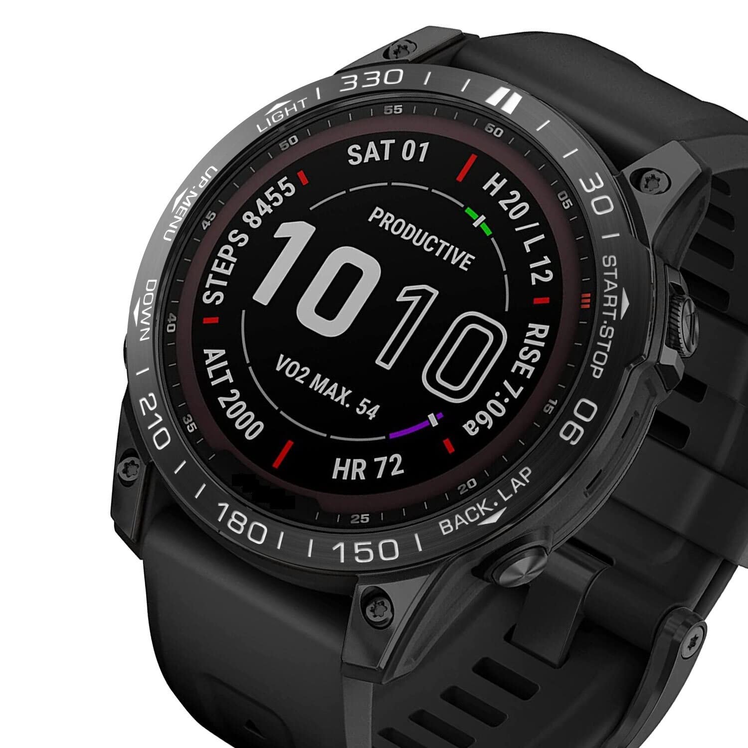 Bisel Garmin Fenix 6 Pro de 22mm en acero negro 8