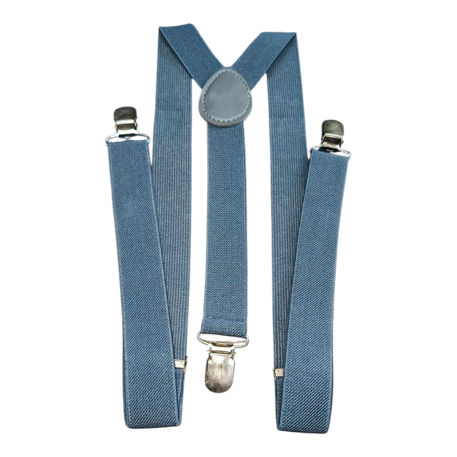 ONE POINT COLLECTIONS Unisex Adjustable Elastic Suspenders for Kids & Adults β Y-Back Clip-On Braces with Metal Clips (Pack of 2, Brown & Blue) 2