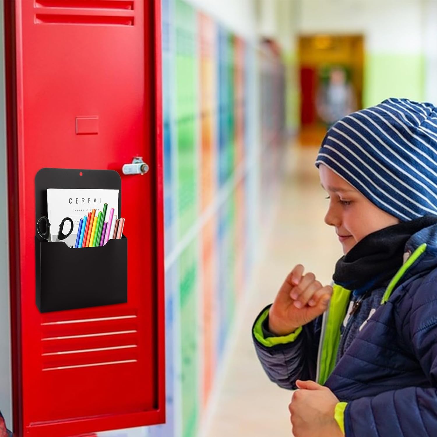 磁気ファイルホルダー 6個パック 磁気ペーパーホルダー 冷蔵庫、ファイルキャビネット、冷蔵庫用 磁気ポケット 壁掛けファイルオーガナ