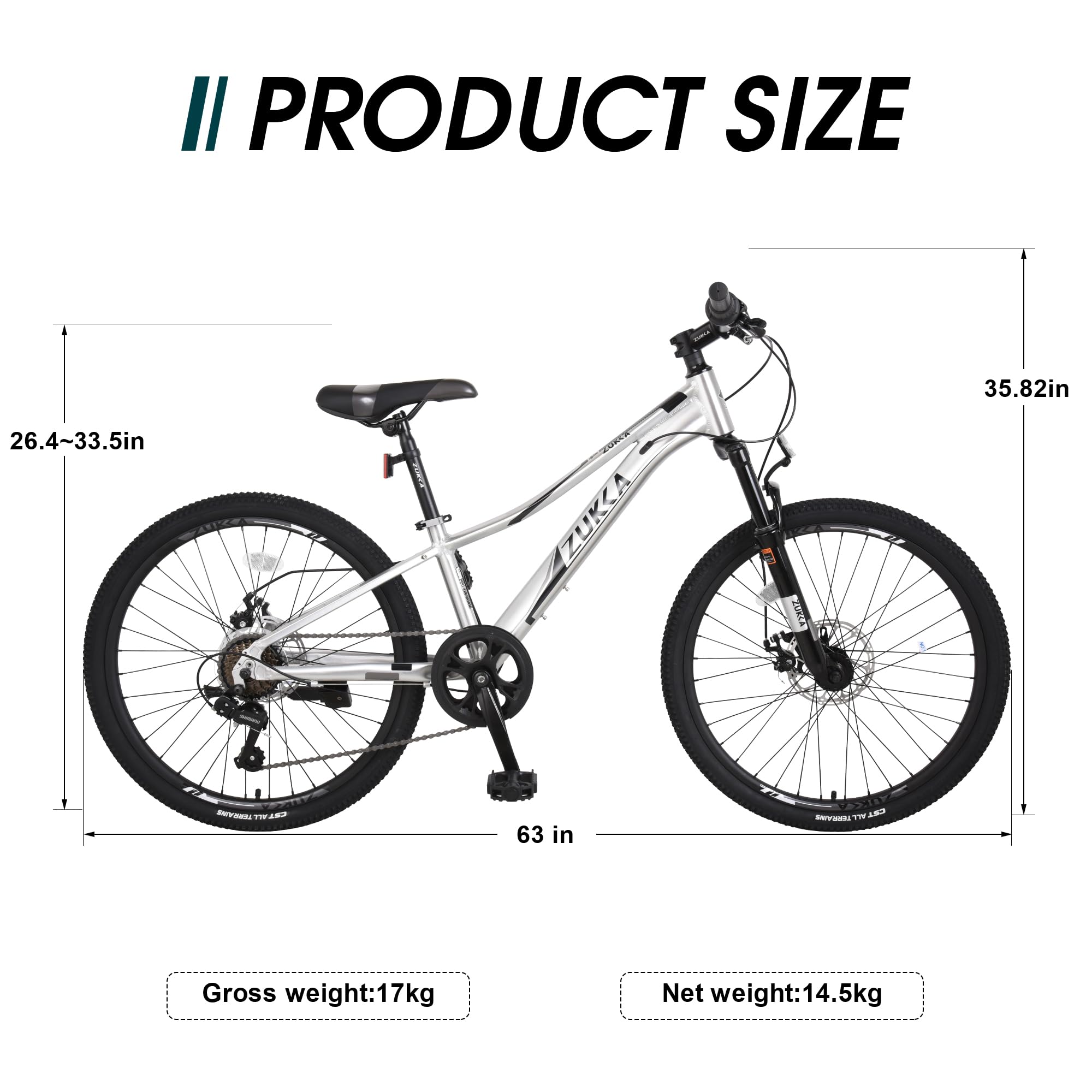 Amazon | WEEROCK 24インチ 子供用 マウンテンバイク MTB シマノ 7 