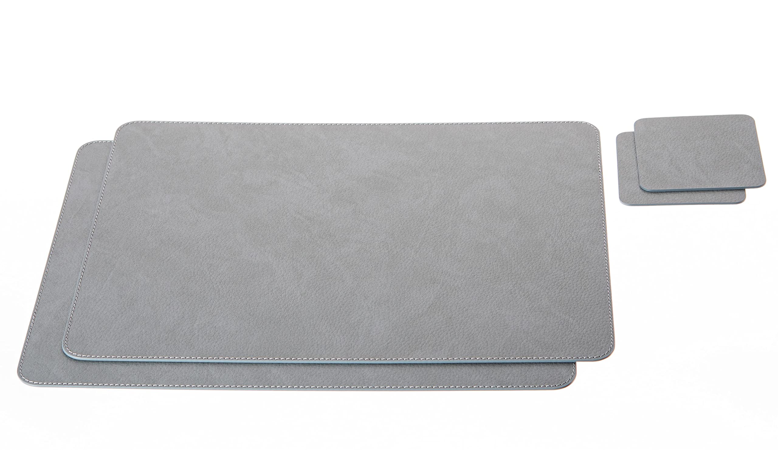 Set de table cuir recyclé Nikalaz chic gris sale pour dîner