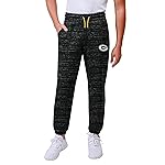 Ultra Game NFL Official Youth Super Soft Supreme Jogger Sweatpants, Green Bay Packers, Black Snow, 8