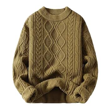GeRRiT Oversized Chunky Knit Sweater Solid Vintage Pullover