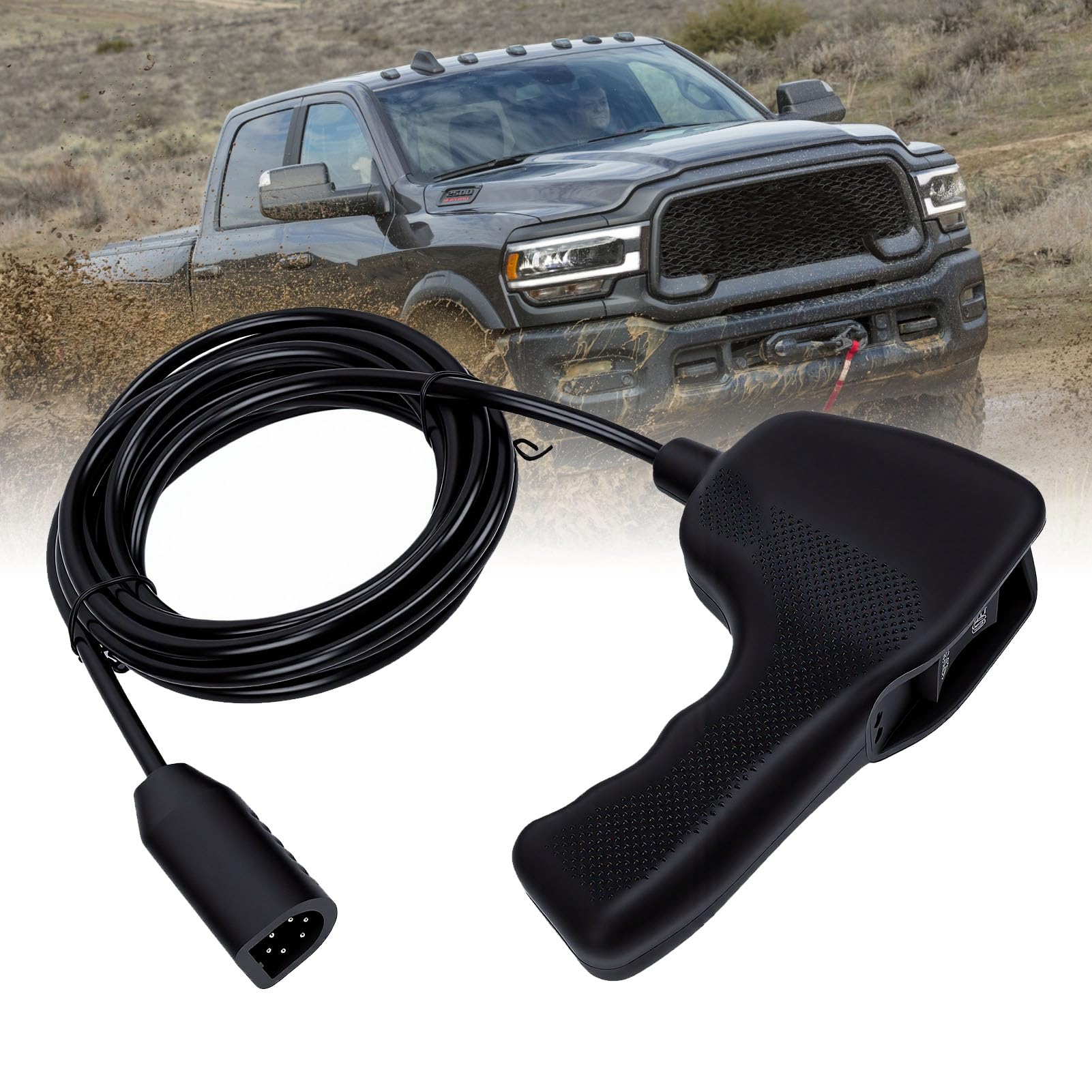 Acouto Telecomando per Verricello Plug-in Controller Portatile per Verricello Telecomando per Cablato 83658 Cavo da 12 Piedi Impugnatura in Gomma Spina a Forma di D per