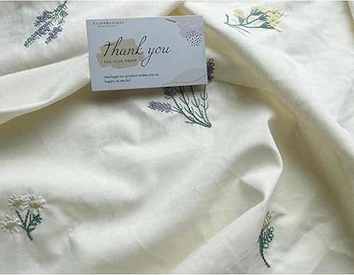 Miniatura 7 de Tela bordada de algodón con hojas florales, tela bordada, tela bordada, tela de diseñador por yarda, tela de algodón de lino para los amantes de la