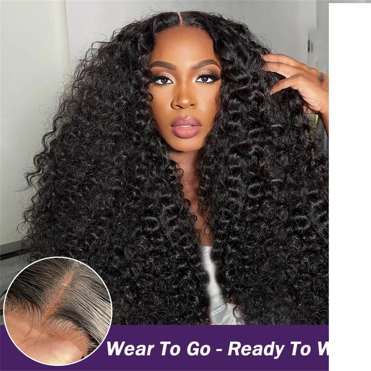 Women's Water Curly 13X4 13X6 Lace Frontal Human Hair Wigs 30 Inch Loose Deep Wave 5X5 Glueless Wig