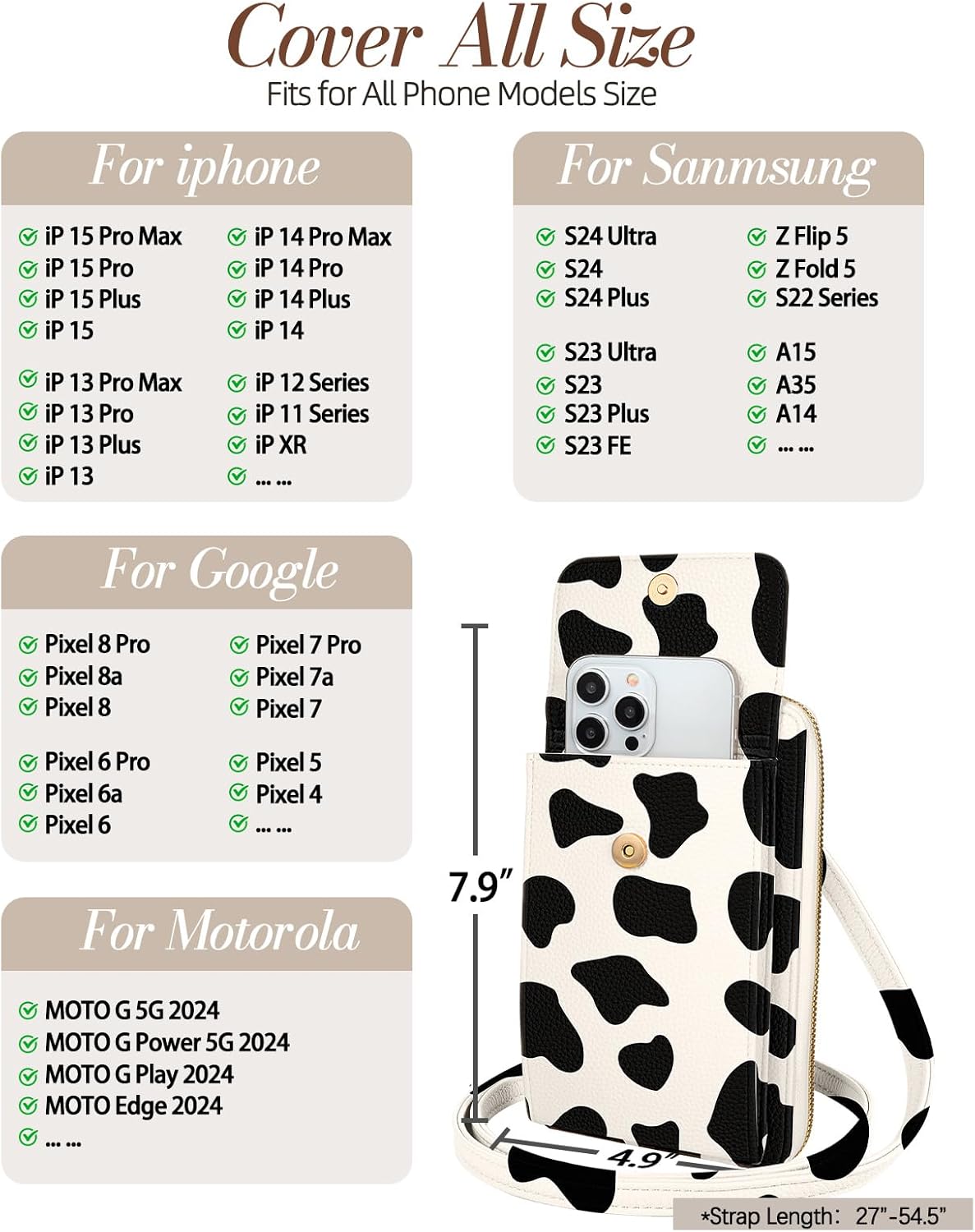 Cute Small Crossbody Purse Cell Phone Bags for Women - Leather Cellphone Wallet Purse with Shoulder Strap - Image 4