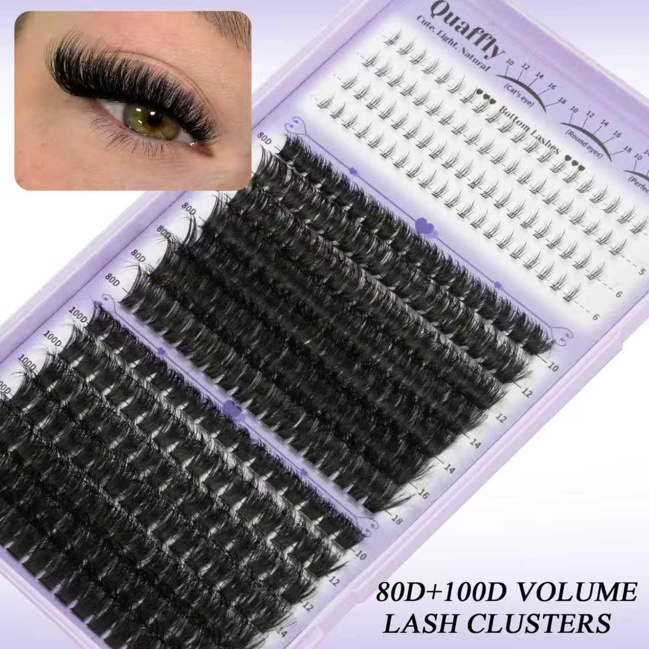 Lash Clusters Kit with Spikes and Bottom Lash, 678PCS Individual Eyelash Clusters Kit 40+60+80+100D Volume Cluster Eyelash Extensions with Lash Bond & Seal & Remover & Tweezer & Brush*2