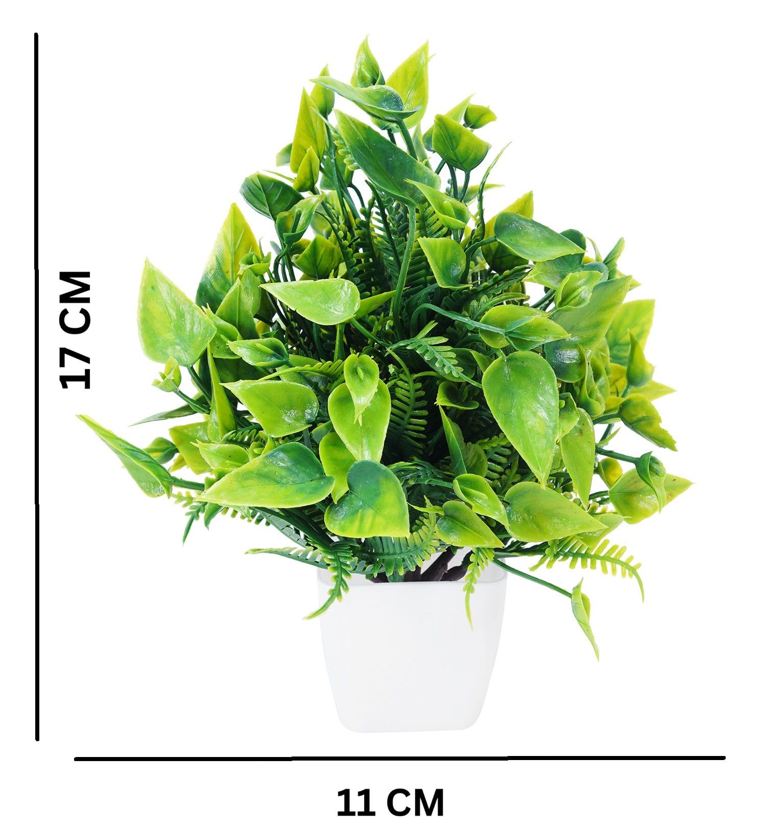 Dekorly Artificial Plants with Square Pot | Artificial Plants for Indoor Balcony Decor | Tabletop Desk Decoration | Fuax Plants for Home Office Decor (Multi-16)