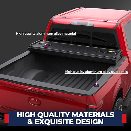 Miniatura 31 de MOSTPLUS - Cubierta de caja de camioneta de tres pliegues compatible con Ford F-150 2015-2020, caja de 3 pliegues Styleside (caja de 5.5 pies)