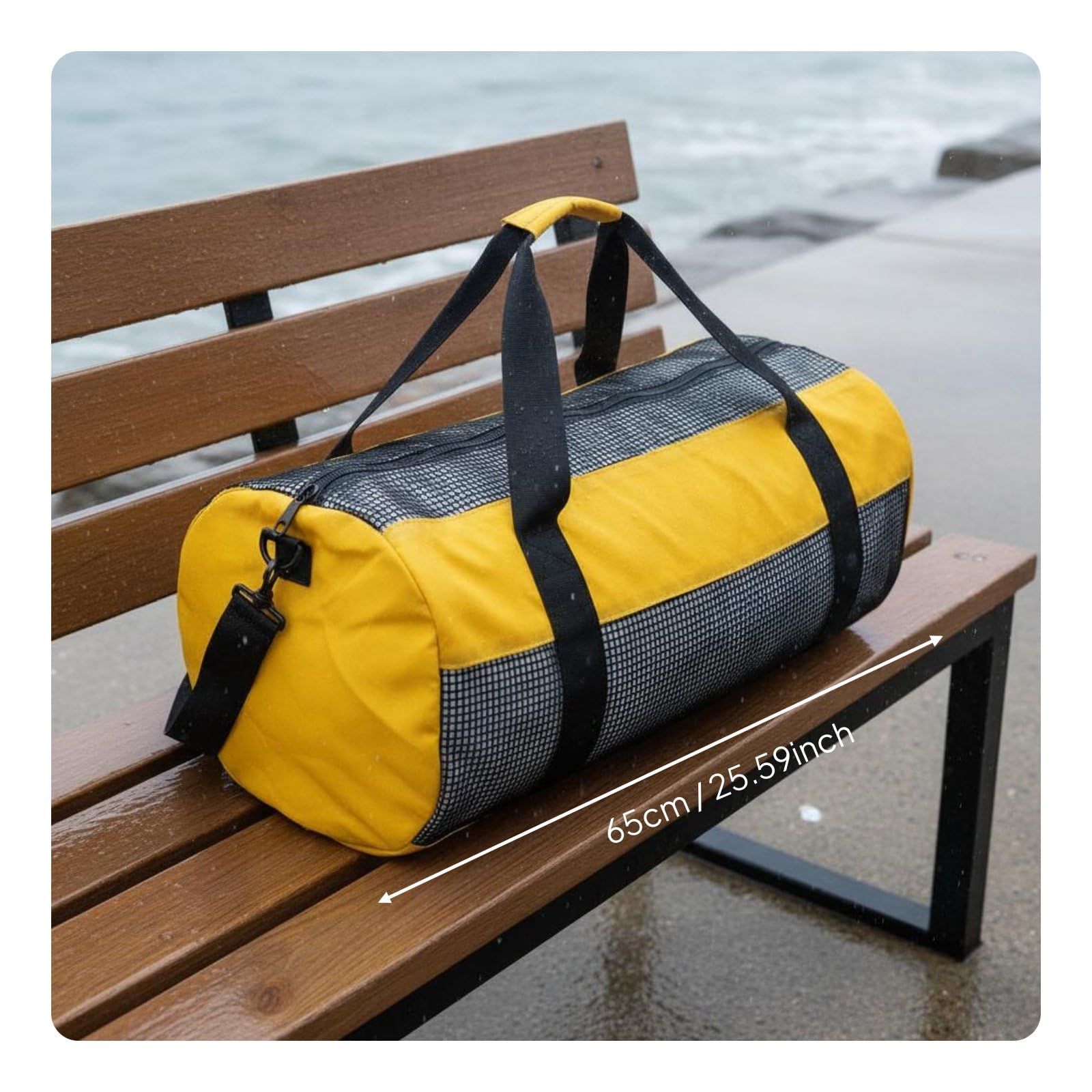 Mesh Duffel Bag Borsa Subacquea Borsa Attrezzatura Sacca Sportiva con Organizzazione Capiente E Trasporto Comodo Adatta per Immersioni Nuoto Barca Spiaggia Piscina