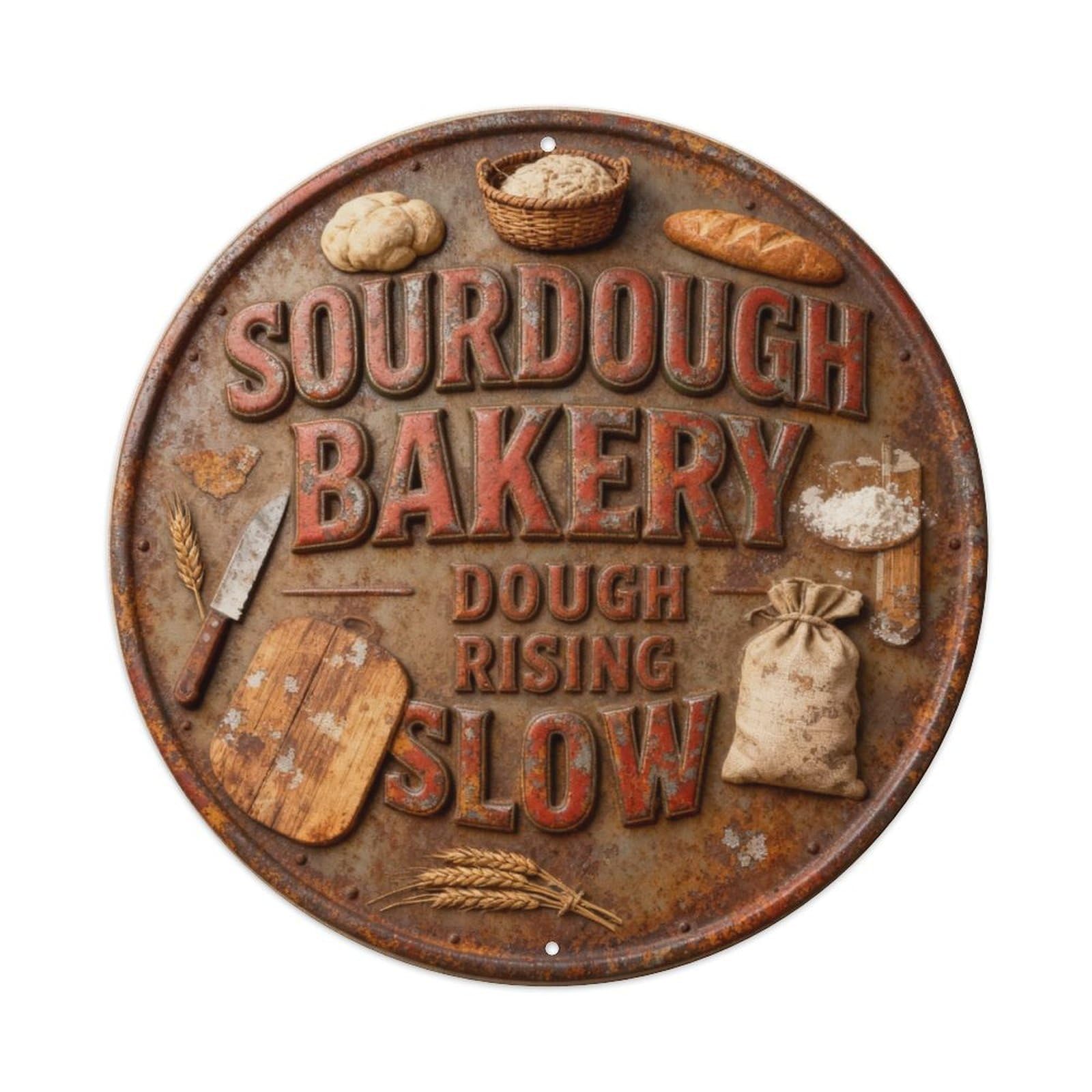 SOURDOUGH BAKERY DOUGH RISING SLOW Metal Tin Sign Plaque