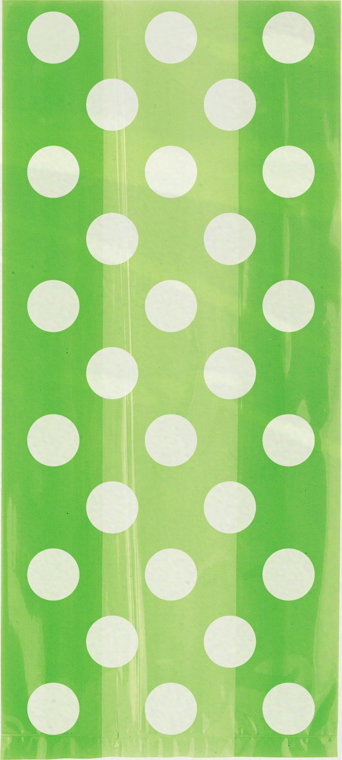 unique partyPolka Decorative Dot Cellophane Bag 20 Pieces, Lime Green