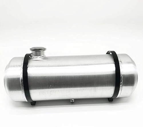 Miniatura 27 de JSD - Tanque redondo de gas combustible de aluminio de 5 galones + soportes, 8 x 24 pulgadas, extremo de salida de llenado NPT de 1/4 pulgadas