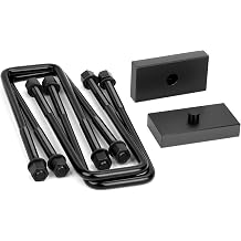 KSP 1" Rear Lift Blocks for 2011+ Chevy Silverado GMC Sierra 2500HD Only, 2inch Rear Lift Kits for Heavy Duty SRW Pickups, 2pcs Aluminum Lift Blocks with 4pcs Extended Square U Bolts