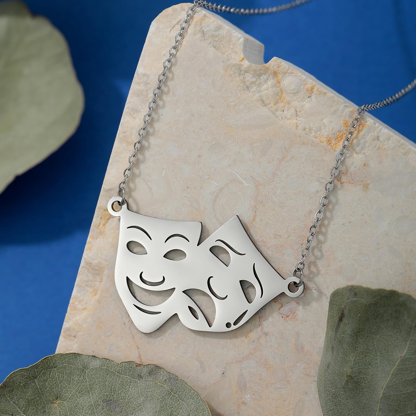 Commedia e Tragedia Maschera Neckalce per Le Donne Unisex Choker Teatro Maschere Commedia e Dramma Maschera Gioielli Regali