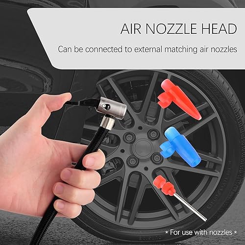 Miniatura 4 de Bomba de aire de neumáticos de automóvil de 12 V con medidor de presión, inflador de neumáticos de 250 PSI, compresor de aire portátil, herramientas