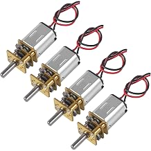 4Pcs DC 3V-6V Gear Motor N20 Mini Micro Metal Gear Motor with Gearwheel DC Motors 60RPM Slow Speed Full Metal Gearbox Reduction Motor for DIY RC Toys Robort Smart Car Motor