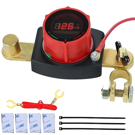 Stanew 300A Smart Battery Disconnect Switch 12V with Voltmeter, DC 5-60V Power Master Isolator Kill Switch, Anti-Theft Cut Off Switches for Marine, Boat, Car, Truck, Camper, RV, Trailer