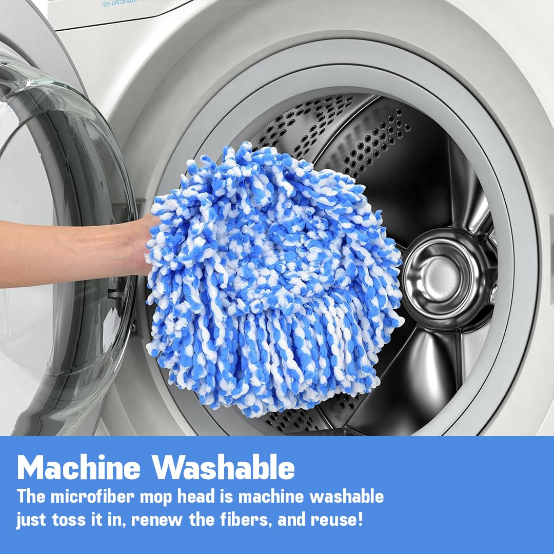Ersatz-Moppköpfe kompatibel mit Vileda Turbo 2-in-1, Mikrofaser-Turbo-Moppkopf-Ersatz, Vileda-Mopp-Kopf-Ersatz, Dreieck-Schwenkmopps (Blau und Weiß)