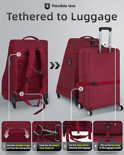 Miniatura 5 de Bolsa de asiento de coche mochila con ruedas para viajes aéreos, funda acolchada extra grande para asiento de automóvil, bolsa de control de puerta