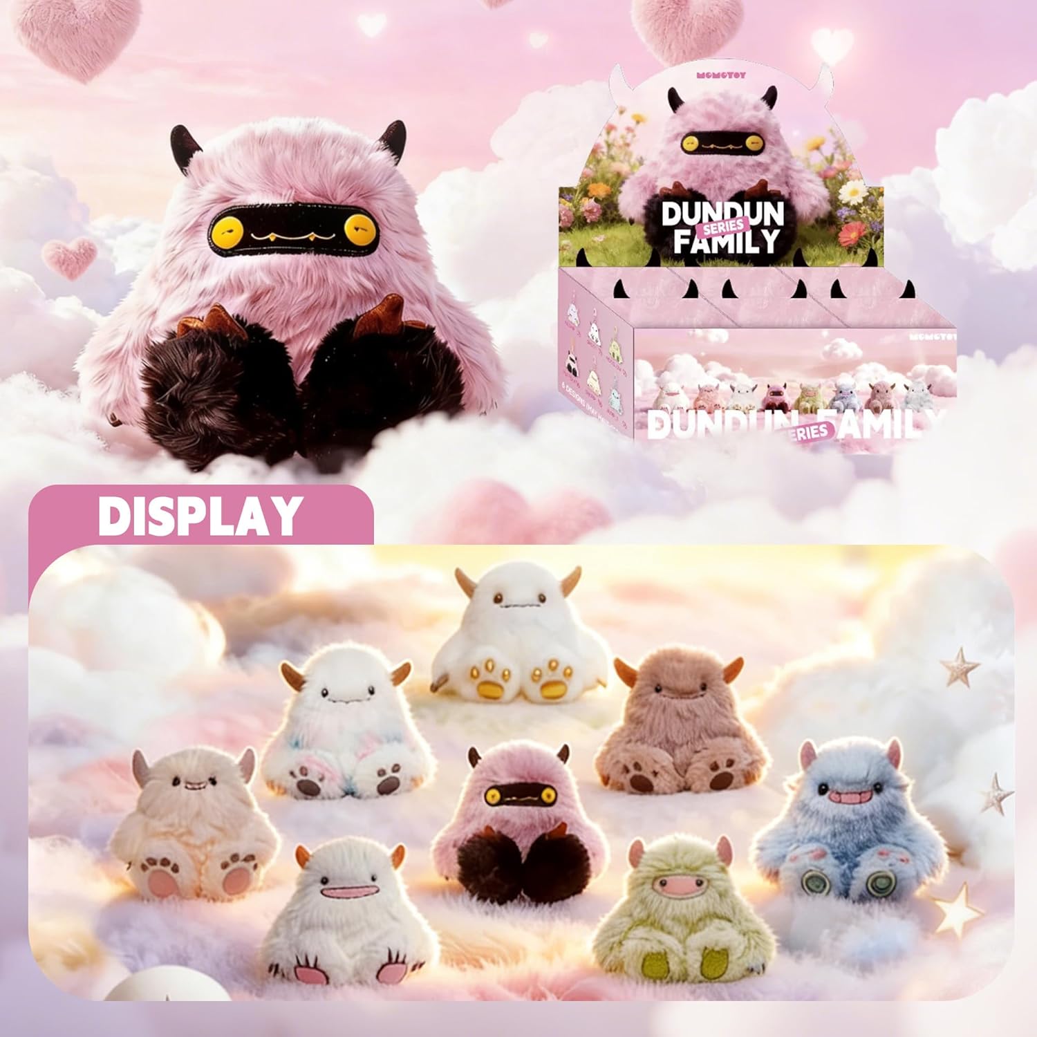 DunDun Family Series Plush Blind Box, Random Design Plush Action Figures Collectible Toys Home Decorations for Gifts (1 Figure)