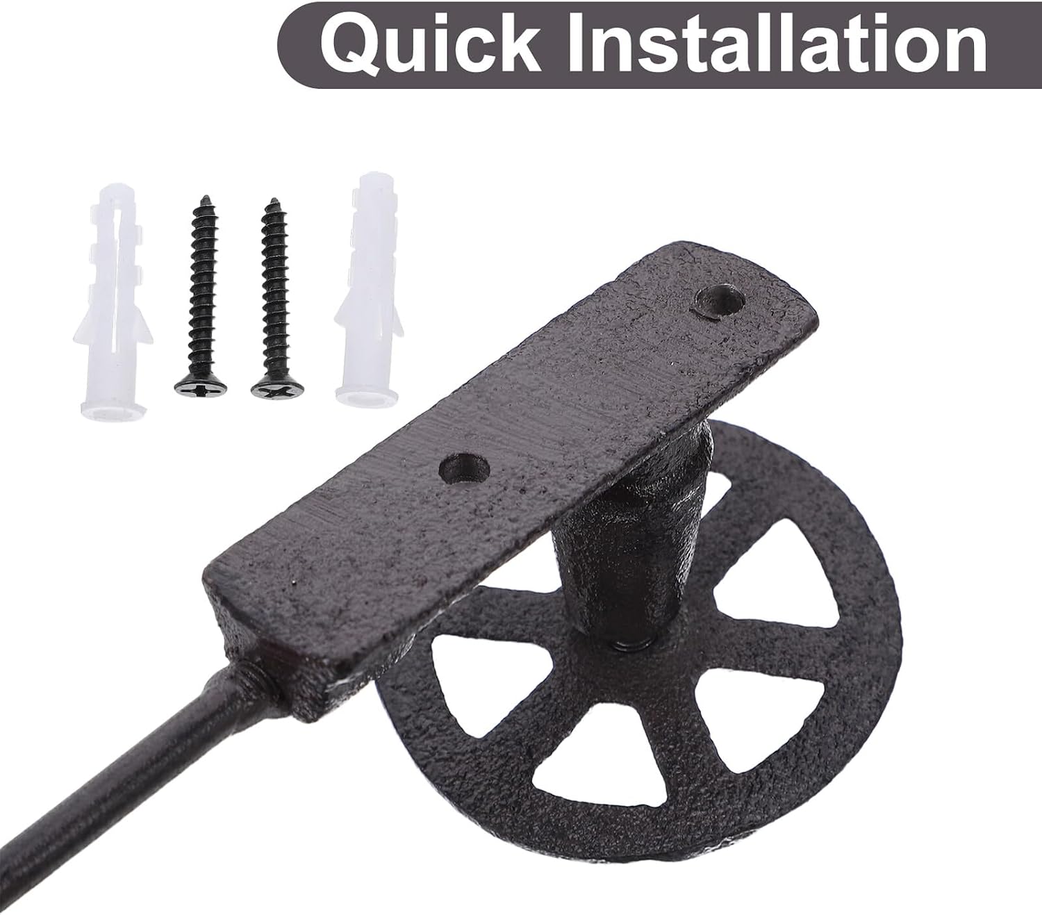Totority 2pcs Cast Iron Entry Hose Hooks for Front Door Rustic Wall Mount Metal Garden Hose Holder Outdoor Patio Hanging Brackets