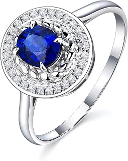 Mujer Hombre Unisex 18k oro blanco 18 quilates (750) ovalada azul Sapphire
