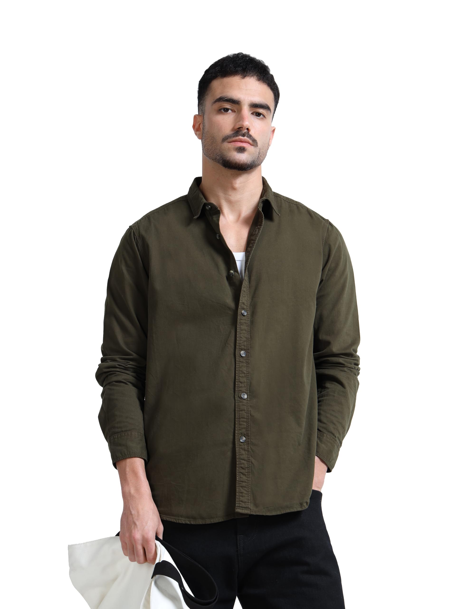 Men's Full Sleeve Core Essentials Over-Dyed Shirt S-2XL-image-29