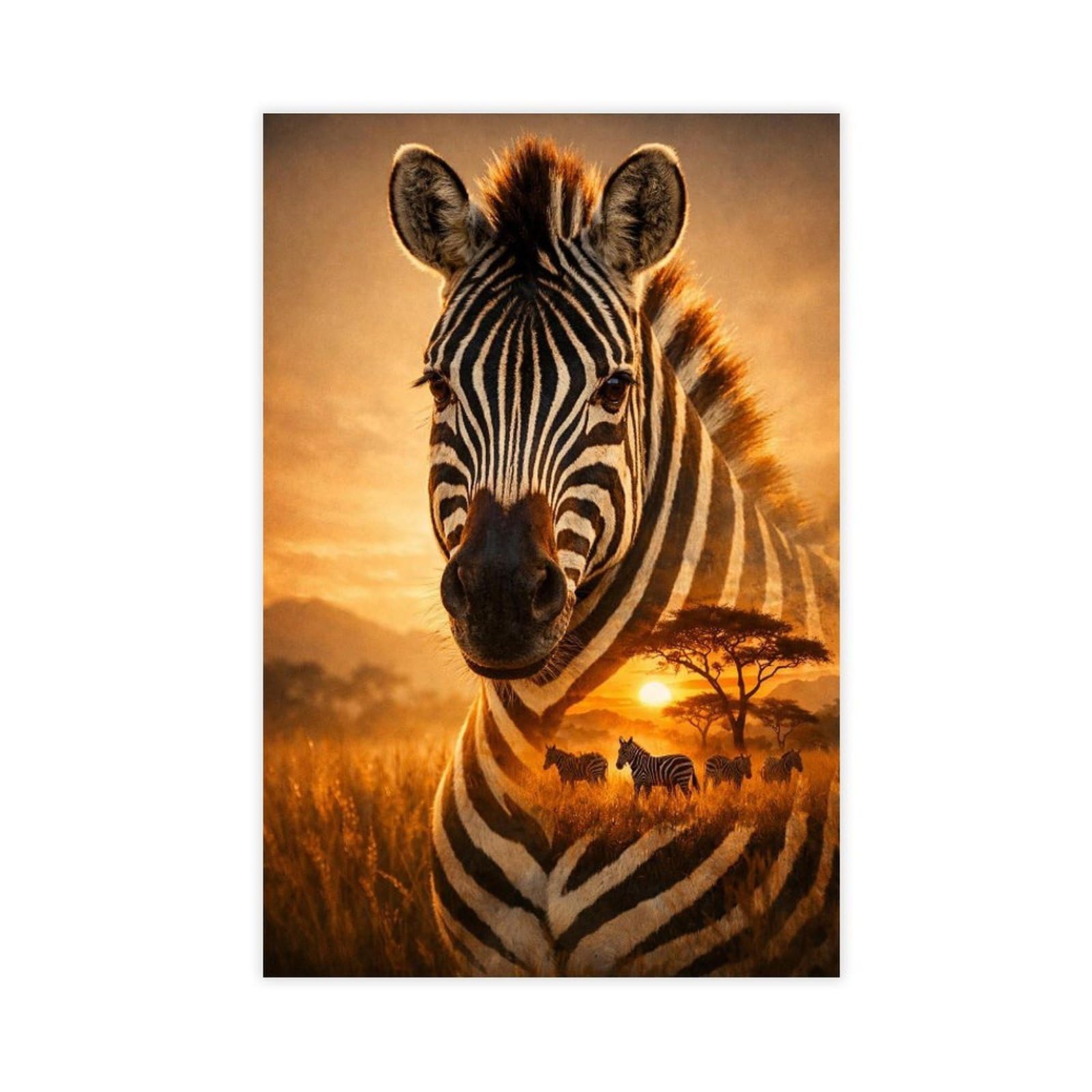 Jfecth Unframe-Style Zebra Poster Canvas Poster For Office Decor Gift