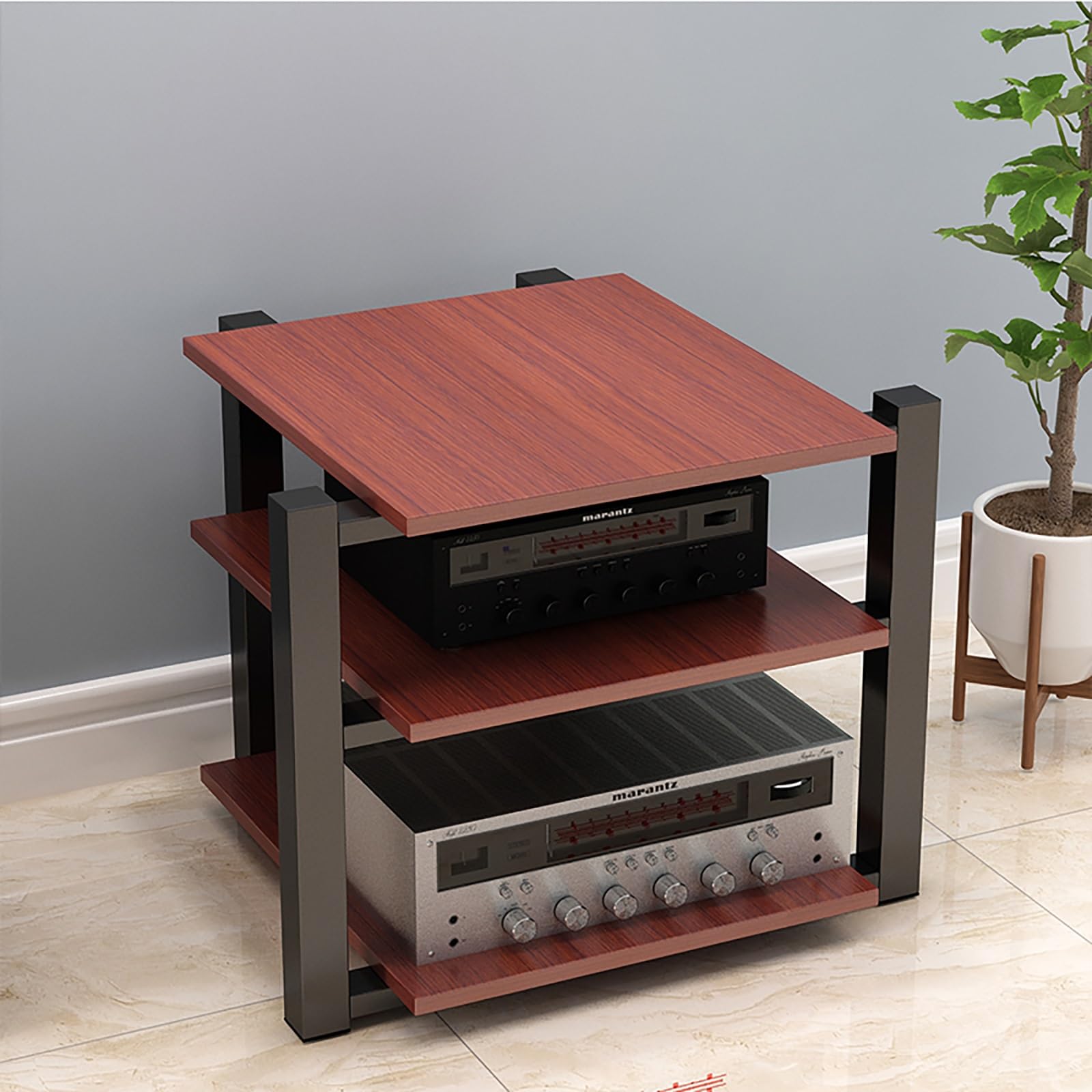 Nowoczesny stojak audio stojak AV konsola multimedialna szafka wielofunkcyjna wieża stereo do odtwarzaczy płyt HiFi Audio Component Storage Stylowa półka audiowizualna