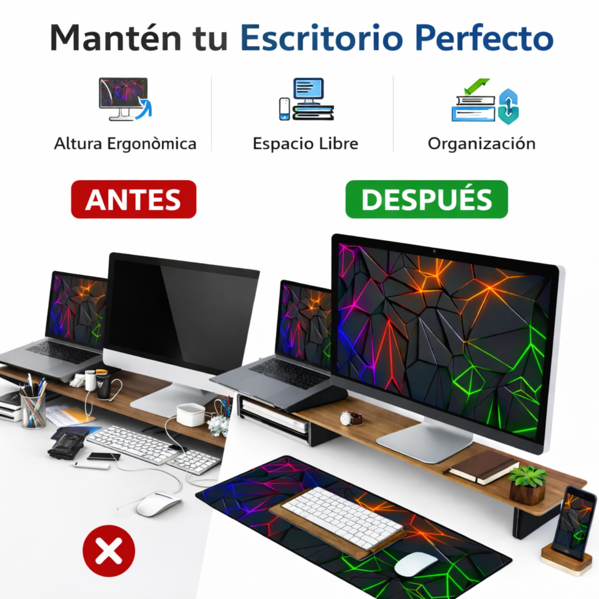 Alfombrilla de Escritorio Gaming XXL 900x400 mm | Tapete para Escritorio y Alfombrilla de Ratón Grande | Mouse Pad Gaming Antideslizante, Cubre Escritorio Ideal para Decoración Gamer y Oficina