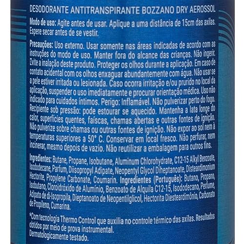 Bozzano Desodorante Aerossol Antitranspirante Masculino Dry 150Ml