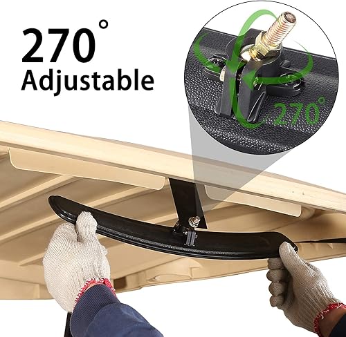 Miniatura 4 de 10L0L Espejo retrovisor universal para carrito de golf, panorámico extra ancho de 16.5 pulgadas, 270 grados para Yamaha EZGO Club Car